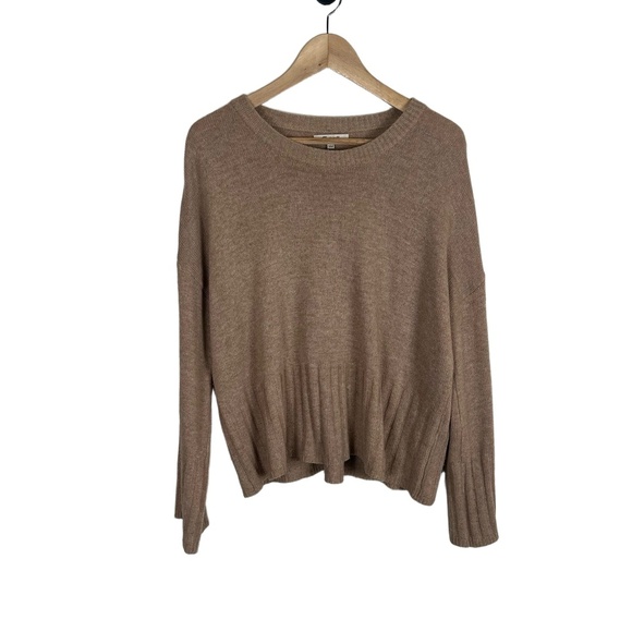 Madewell Sweaters - Madewell‎ Crewneck Sweater Small Tan Ribbed Neutral Minimalist Coastal Old Money